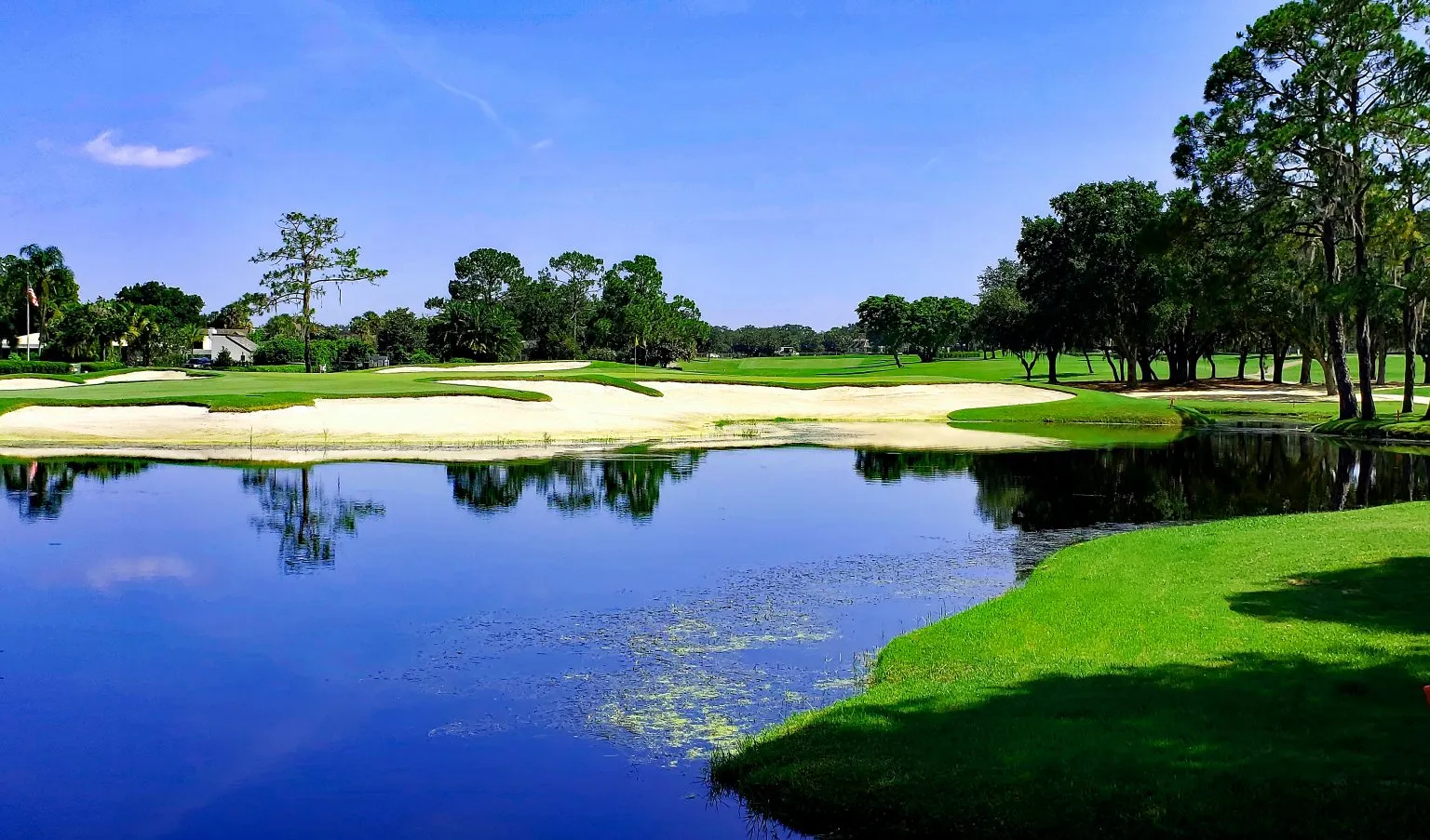 Aerial view of Bay Hill golf course community in Orlando Florida