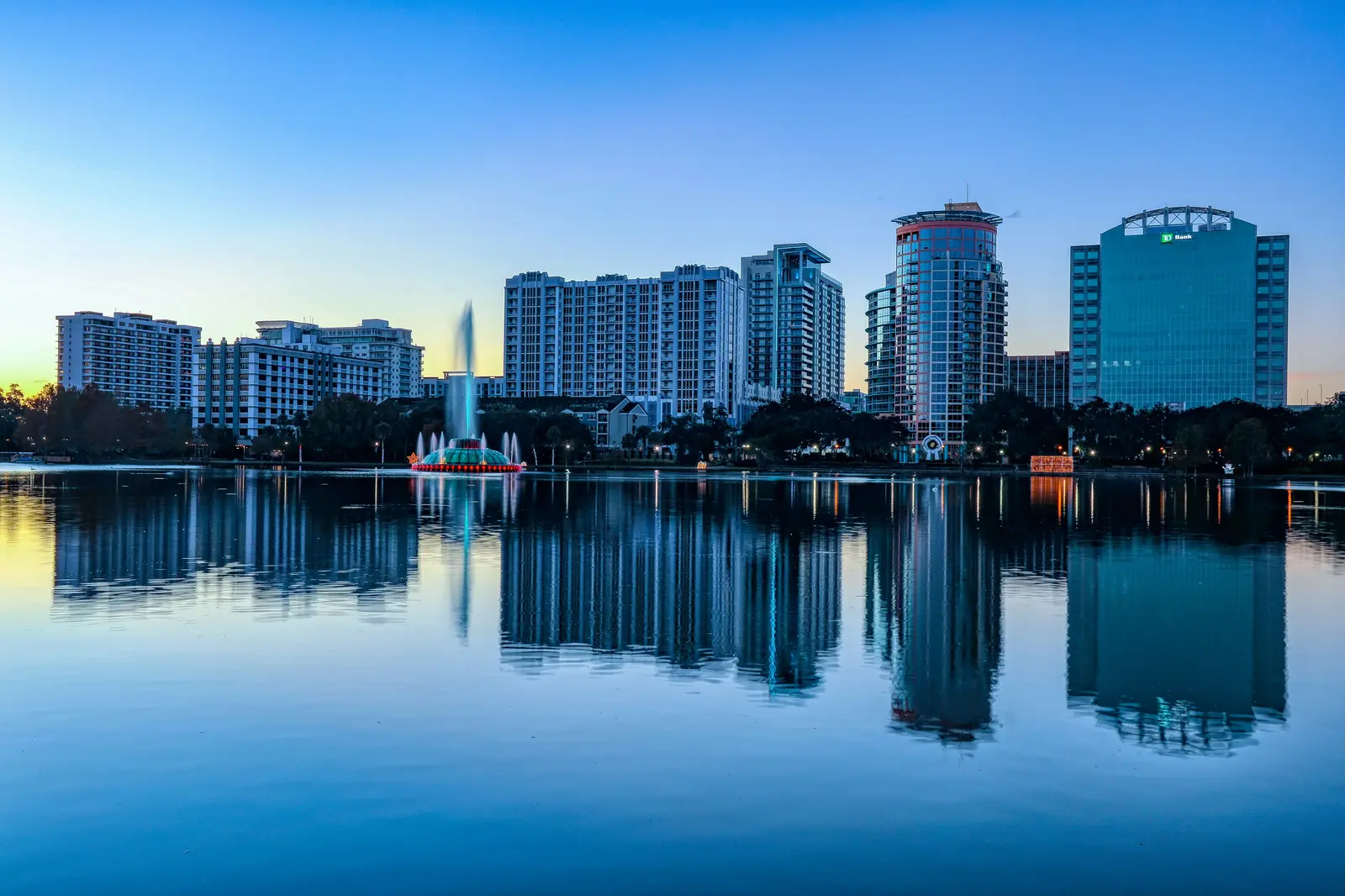 Orlando skyline near College Park neighborhood