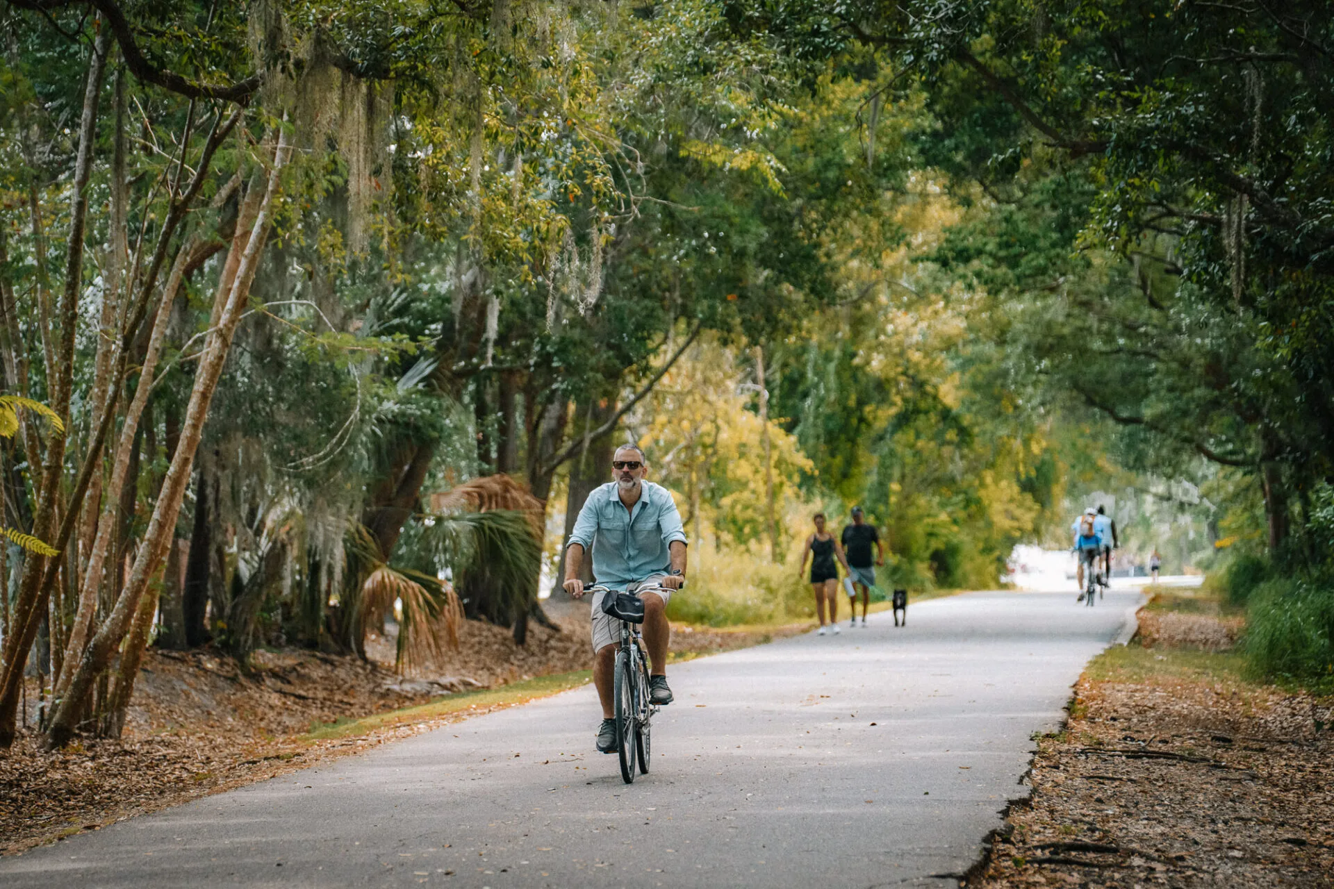 Biking on the West Orange Trail near Winter Garden Florida homes